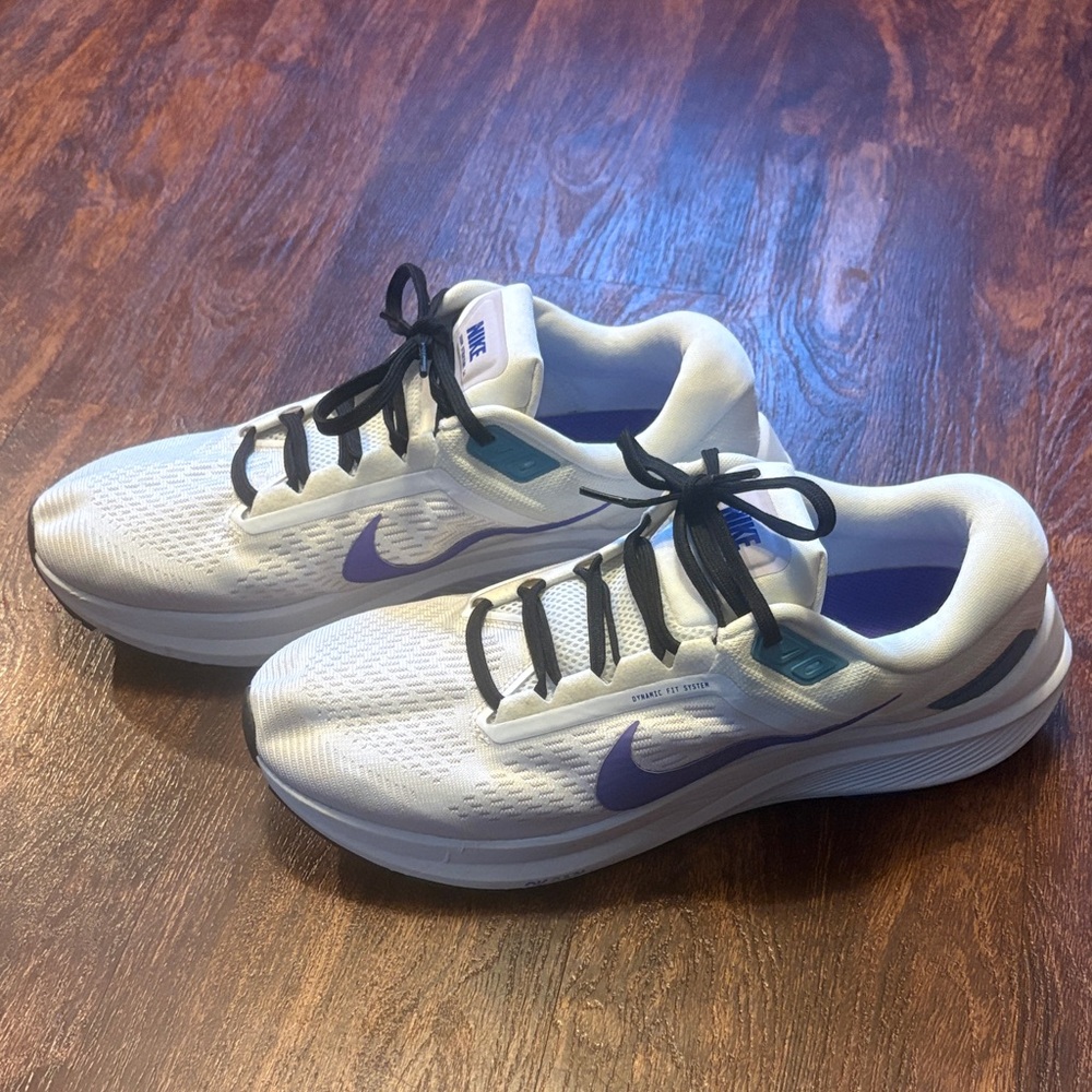 Nike White and Purple Running Shoes